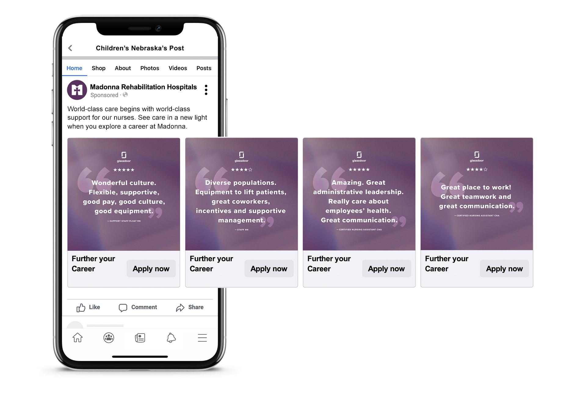 See Care in a New Light Recruitment Social Carousel